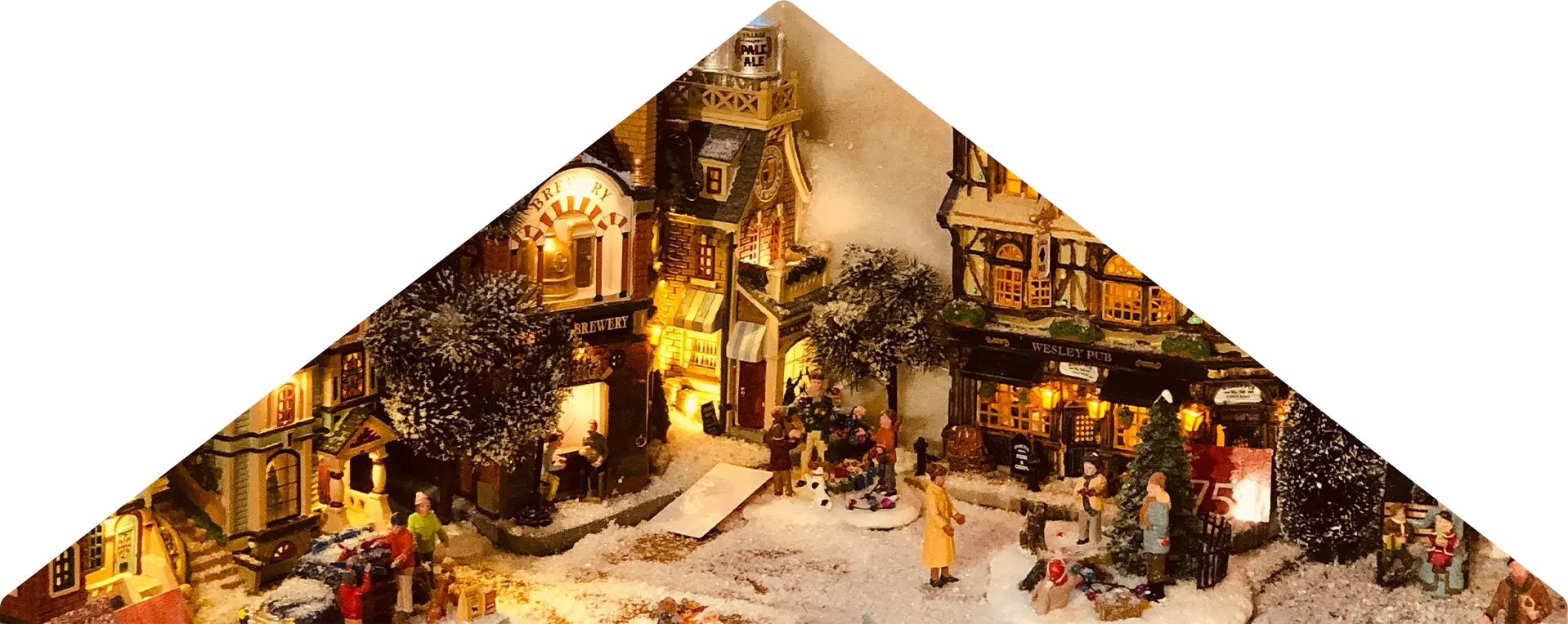 An abstract Christmas village.